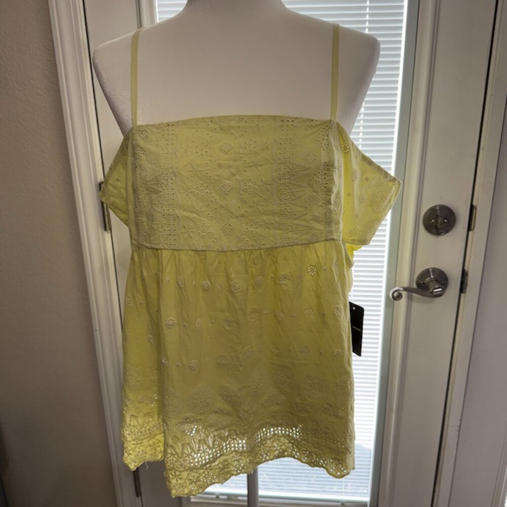 NWT Yellow Lucky Brand Blouse SZ XL